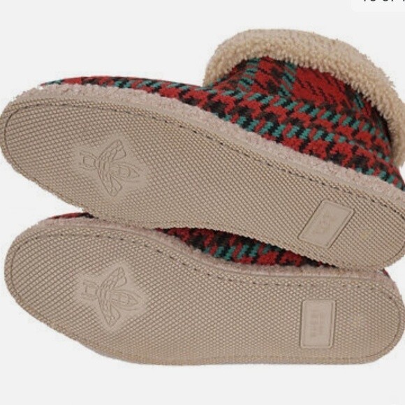 NWT Gucci Red Green Houndstooth Sherpa Chic Edgy Luxury Horsebit Booties Size 37 - Picture 3 of 4